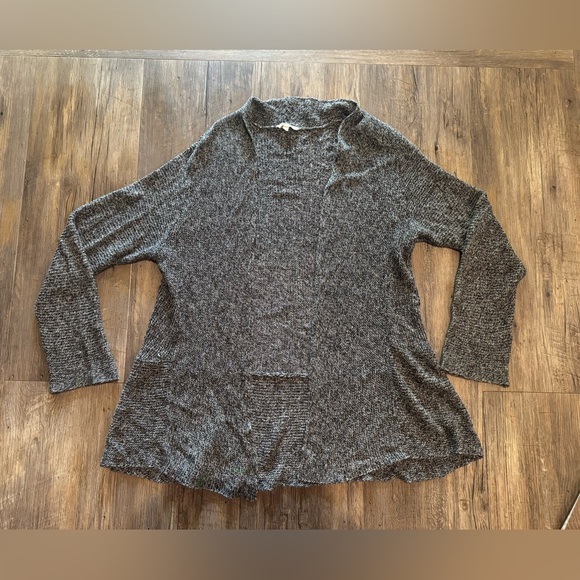 Eileen Fisher Women's Linen Cardigan Sweater Size‎ Lg Grey Open Front Knit - Picture 1 of 5